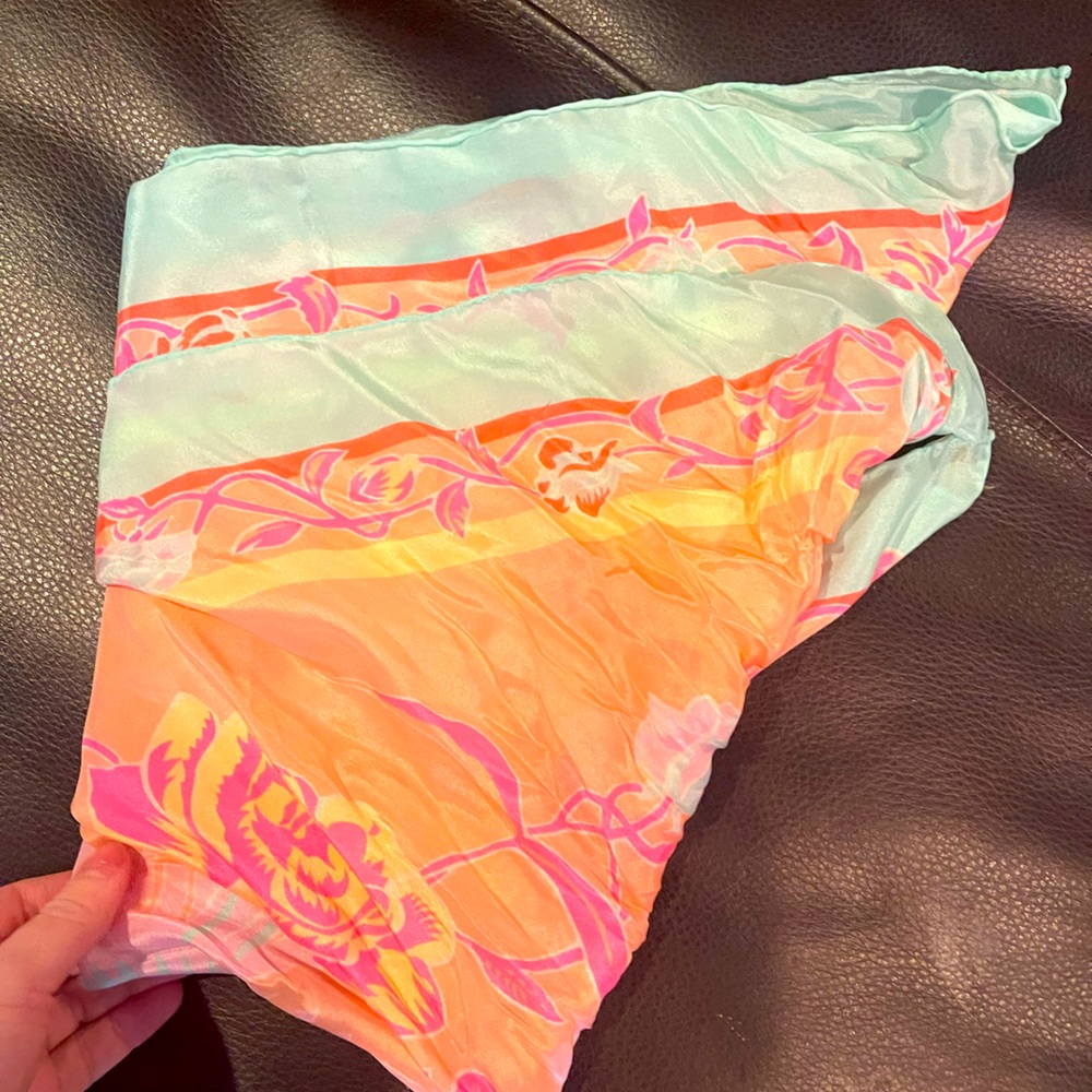 VINTAGE California Things Silk Scarf